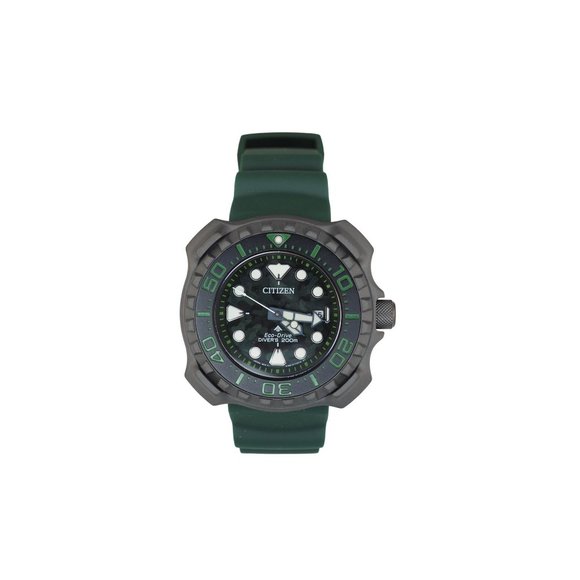 NWT Citizen Men's Watch Promaster Marine Diver Eco-Drive Titanium Green Strap - Picture 4 of 6